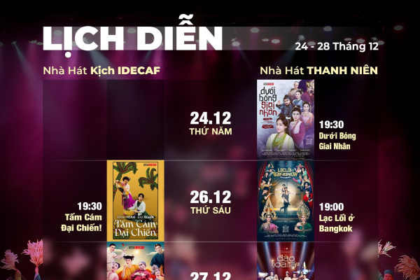 LỊCH DIỄN THÁNG 12-2025 - Sân Khấu IDECAF