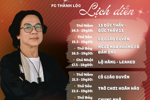 LỊCH DIỄN sân khấu kịch Thiên Đăng từ ngày 14.5 đến ngày 24.5.2026