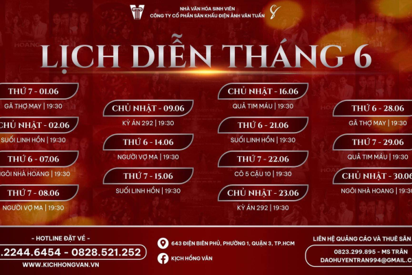 Lịch diễn các Sân Khấu Kịch